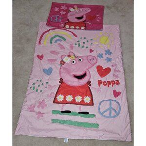 Peppa Pig Comforter 41x56 Blanket Pillow Case Set Be Nice & Kind READ